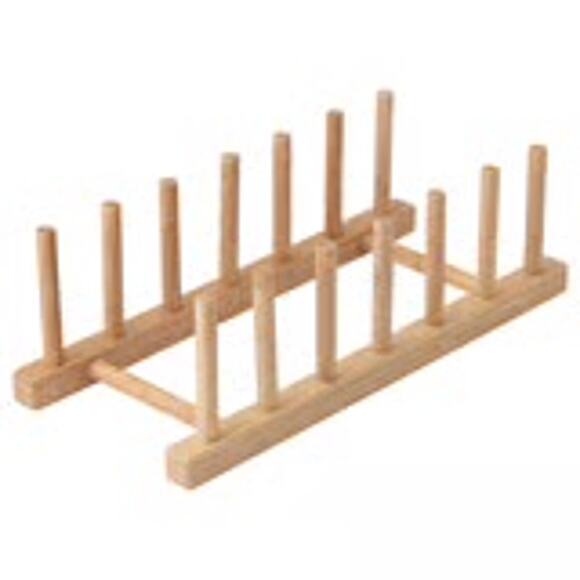 OSTBIT Bamboo Plate Boss Space-Saving Stacking for 6 Drying Dishes - Picture 1 of 3